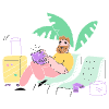 Digital Nomad Working In Airport 2 illustration - Free transparent PNG, SVG. No sign up needed.