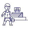 Sports Basketball 7 Illustration from UX Line Set
