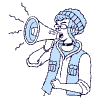 Megaphone Voice Being Heard Illustration from Bruxelles Duotone Set