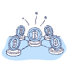 Blockchain Distribution Illustration from Bruxelles Duotone Set