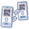Send Receive Via Qr Code 2 illustration - Free transparent PNG, SVG. No sign up needed.