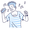 Listening Music With Iphone And Headset Or Airpods illustration - Free transparent PNG, SVG. No sign up needed.
