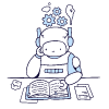 Robot Studying 1 Illustration from Bruxelles Duotone Set