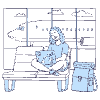 Digital Nomad Working In Airport illustration - Free transparent PNG, SVG. No sign up needed.