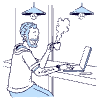 Digital Nomad Working Near Beach 2 illustration - Free transparent PNG, SVG. No sign up needed.