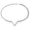 Chat Bubble Oval Point Shadow Non Filled Line Element from Variable Scribbles Set