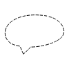 Chat Bubble Oval Small Point Dash Non Filled Line Element from Variable Scribbles Set
