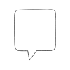 Chat Bubble Square Point Non Filled Line Element from Variable Scribbles Set