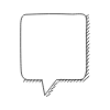 Chat Bubble Square Point Shadow Non Filled Line Element from Variable Scribbles Set