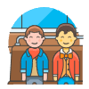 Bus Passengers 1 Illustration from UX Colors Set