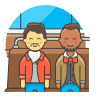 Bus Passengers 2 Illustration from UX Colors Set