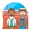 Bus Passengers 3 Illustration from UX Colors Set