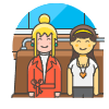 Bus Passengers 4 Illustration from UX Colors Set