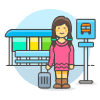 Bus Stop Waiting Luggage 6 illustration - Free transparent PNG, SVG. No sign up needed.