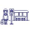 Bus Stop Waiting Luggage 4 illustration - Free transparent PNG, SVG. No sign up needed.