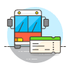 Bus Transit Ticket Illustration from UX Colors Set