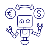 Currency Exchange Robot Illustration from UX Line Set | Free Download as SVG Vector and Transparent PNG | Streamline illustrations