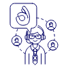 Customer Service Rating 1 4 Illustration from UX Line Set