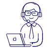Customer Service Laptop 5 Illustration from UX Line Set