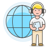 Customer Service Network 4 Illustration from UX Colors Set
