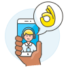 Customer Service Phone 3 Illustration from UX Colors Set