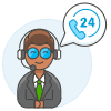 Customer Service Time 1 2 Illustration from UX Colors Set