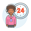 Customer Service Time 2 4 Illustration from UX Colors Set