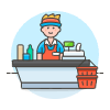 Cashier Clerk 1 1 Illustration from UX Colors Set