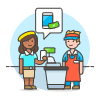 Cashier Phone Payment 5 Illustration from UX Colors Set