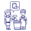 Cashier Phone Payment 5 Illustration from UX Line Set