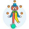 Clown Show Illustration from UX Colors Set | Free Download as SVG Vector and Transparent PNG | Streamline illustrations