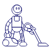 Cleaning Robot 2 Illustration from UX Line Set