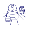 Cleaning Robot Illustration from UX Line Set