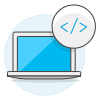 Laptop Coding Illustration from UX Colors Set
