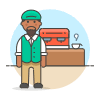 Barista 2 3 Illustration from UX Colors Set | Free Download as SVG Vector and Transparent PNG | Streamline illustrations