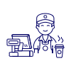 Coffee Shop Cashier 1 1 Illustration from UX Line Set