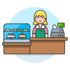 Coffee Shop Cashier 2 2 Illustration from UX Colors Set