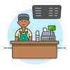 Coffee Shop Cashier 2 3 Illustration from UX Colors Set