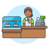 Coffee Shop Cashier 2 4 Illustration from UX Colors Set