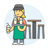 Waitress 2 1 Illustration from UX Colors Set