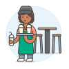 Waitress 2 3 Illustration from UX Colors Set
