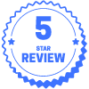 5 Star Review Circle Element from Vector Badges Set