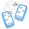 Sending Receiving Texts Messages Illustration from Brooklyn Set