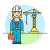 Crain Worker 6 Illustration from UX Colors Set | Free Download as SVG Vector and Transparent PNG | Streamline illustrations