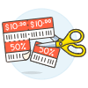 Discount Coupon Cut 1 Illustration from UX Colors Set