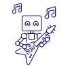 Musician Robot Illustration from UX Line Set