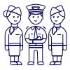 Pilot And Crew 4 Illustration from UX Line Set