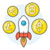 Crypto Rocket Illustration from UX Colors Set