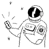 Astronaut Grumpy Checking Their Smartphone illustration - Free transparent PNG, SVG. No sign up needed.