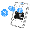 Cryptowallets Showing Different Types Of Cryptocurrencies Illustration from Brooklyn Set